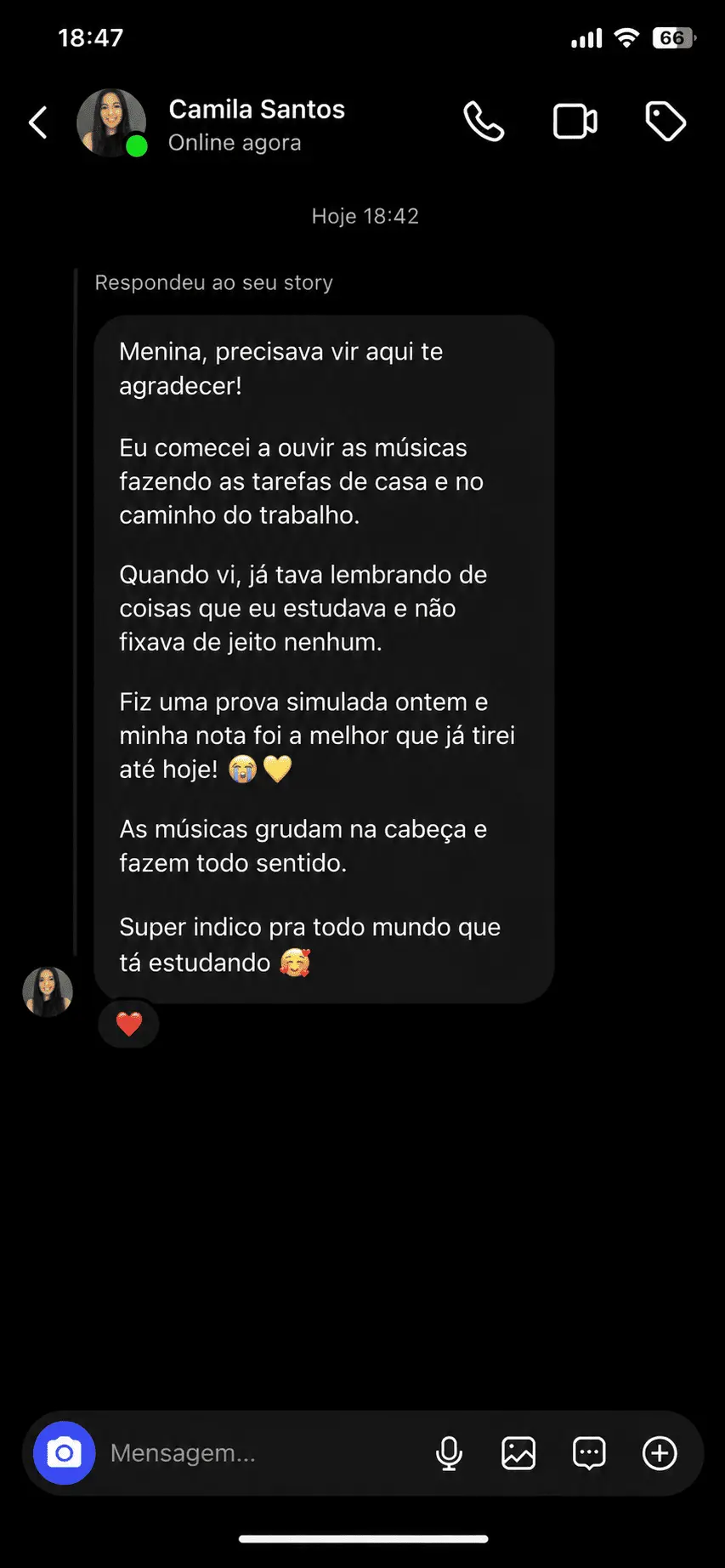 Depoimento de Camila Santos